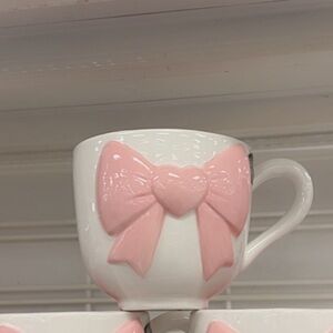 Pink Bow Ceramic Mugs
